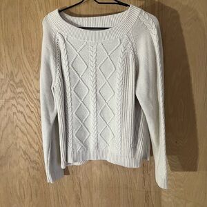 Chic Cable Knit Sweater in Cream